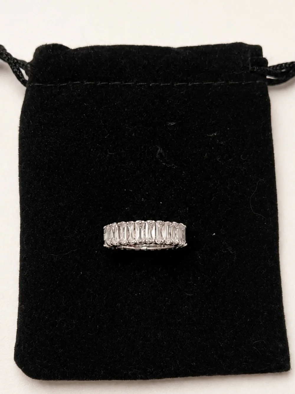 Sterling Silver Clear Crystal Eternity Band - Women's Jewelry